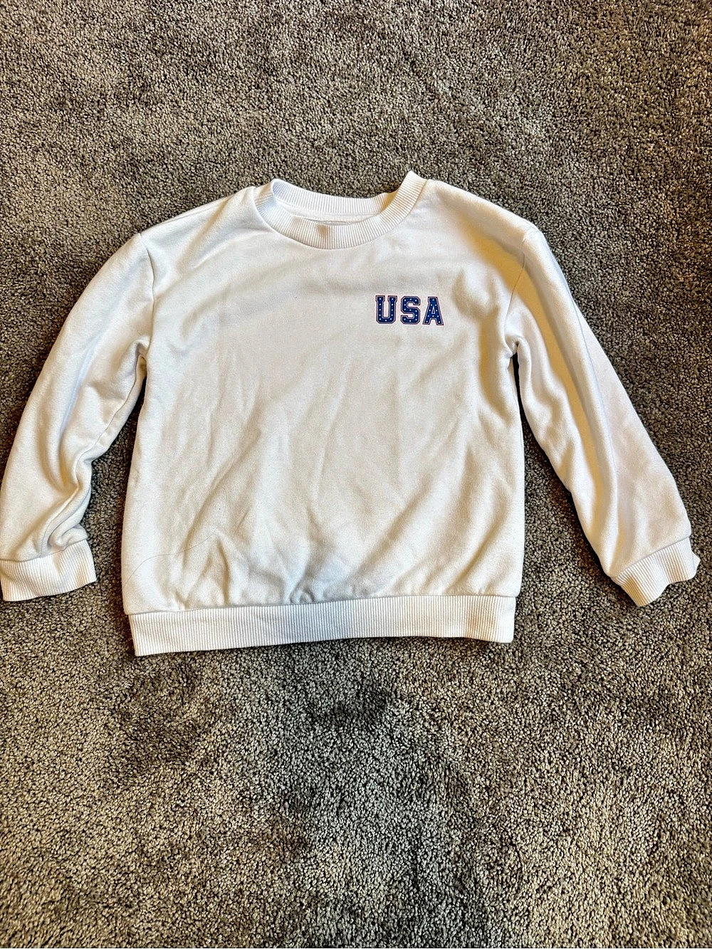 Cat & Jack USA Flag Sweatshirt Girls Size 5T